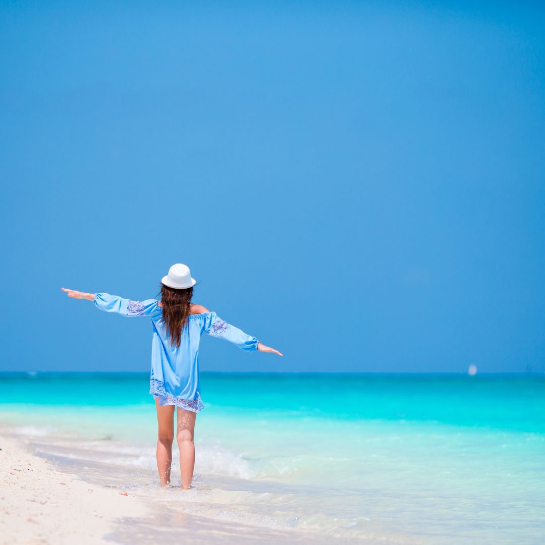 tourist in Zanzibar beach